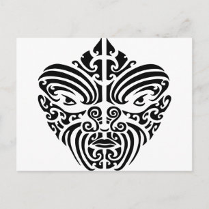 Maori Tribal Tattoo Mask Briefkaart