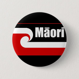 Maori vlag, Tino Rangatiratanga vlag, Maori Ronde Button 5,7 Cm