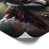 Maori Warrior Chief in Headdress Poster (Hoek)