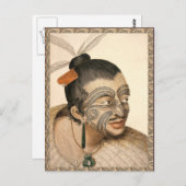 Maori Warrior rond 1784 Briefkaart (Voorkant / Achterkant)
