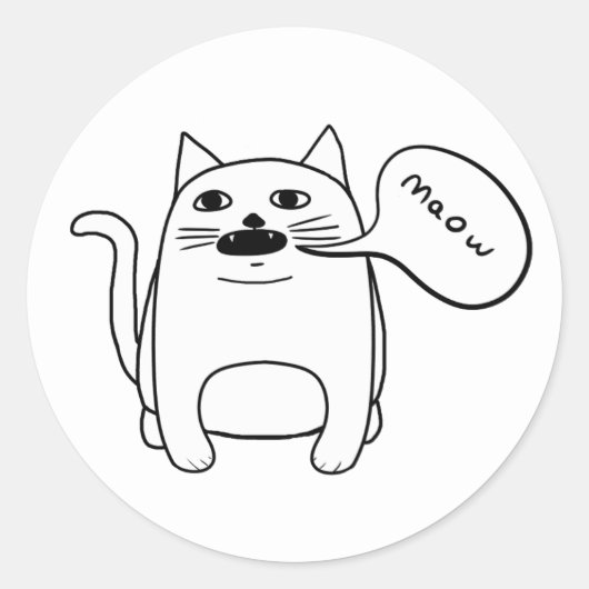 Maow Cat Ronde Sticker (Voorkant)