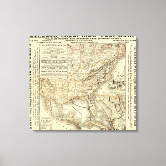 Map Atlantic Coast Canvas Afdruk (Voorkant)