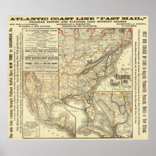 Map Atlantic Coast Poster