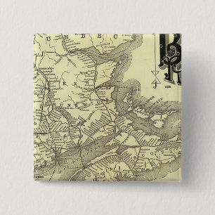 Map Boston en Maine Railroad 2 Vierkante Button 5,1 Cm