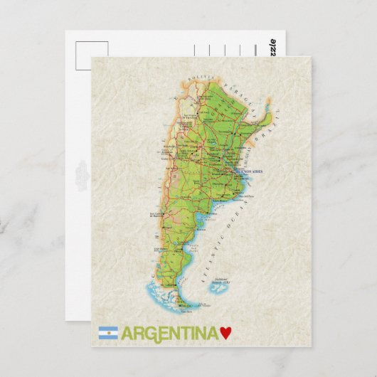 MAP BRIEFKAARTEN & Argentina (Voorkant / Achterkant)