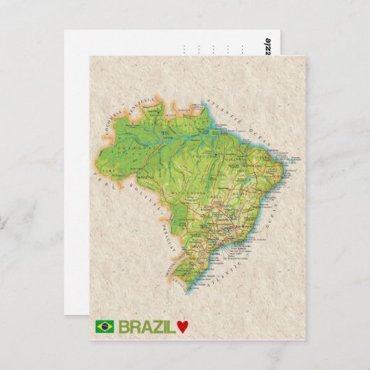 MAP BRIEFKAARTEN & Brazilië (Voorkant / Achterkant)