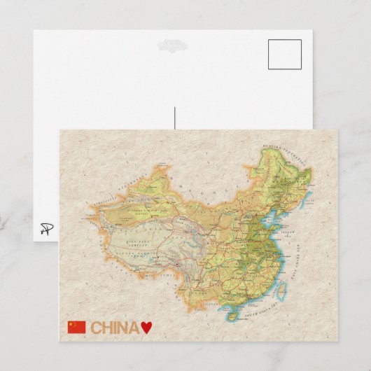 MAP BRIEFKAARTEN & China (Voorkant / Achterkant)