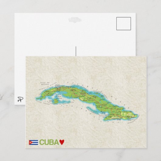 MAP BRIEFKAARTEN Cuba (Voorkant / Achterkant)