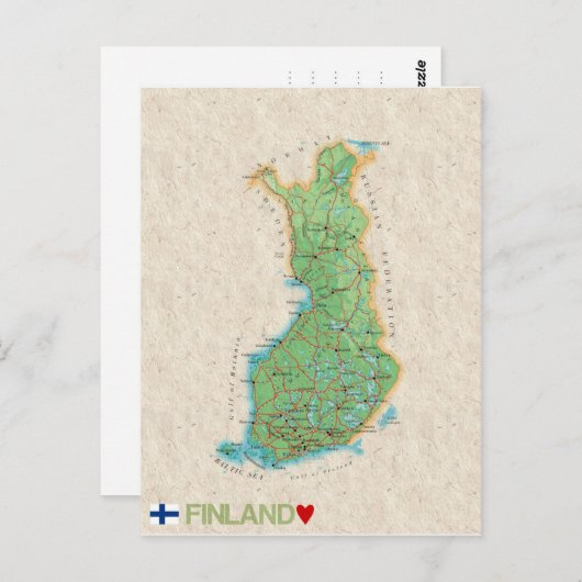 MAP BRIEFKAARTEN & Finland (Voorkant / Achterkant)