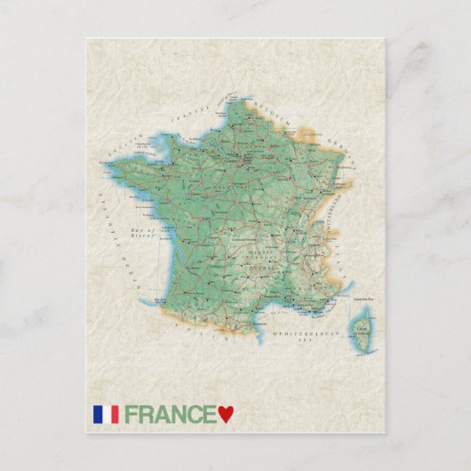 MAP BRIEFKAARTEN & France (Voorkant)