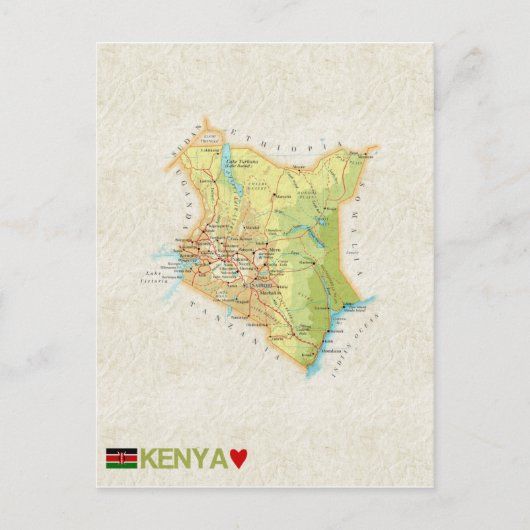 MAP BRIEFKAARTEN & Kenya (Voorkant)