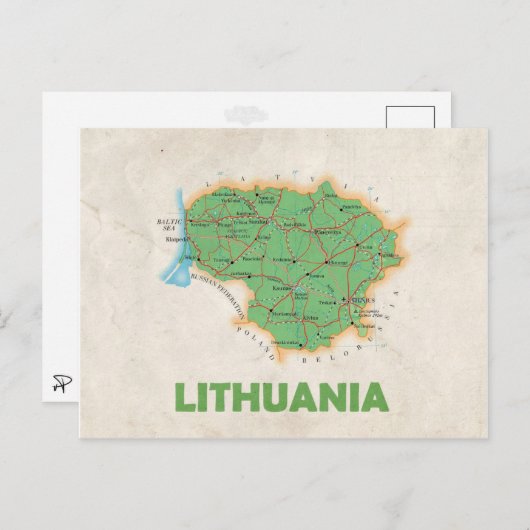 MAP BRIEFKAARTEN & Litouwen (Voorkant / Achterkant)