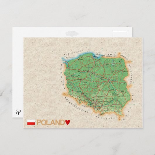 MAP BRIEFKAARTEN & Polen (Voorkant / Achterkant)