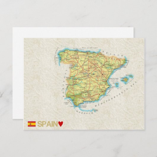MAP BRIEFKAARTEN & Spanje (Voorkant / Achterkant)