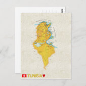 MAP BRIEFKAARTEN Tunesië (Voorkant / Achterkant)