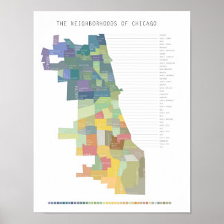 Map Chicago Groepen Poster