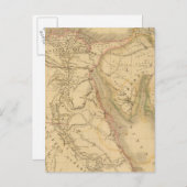 Map Egypte, Palestina en Arabië Briefkaart (Voorkant / Achterkant)