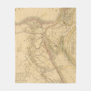 Map Egypte, Palestina en Arabië Fleece Deken