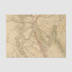 Map Egypte, Palestina en Arabië Tissuepapier