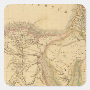 Map Egypte, Palestina en Arabië Vierkante Sticker