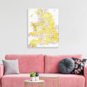 MAP: ENGLAND & WALES CANVAS AFDRUK (Insitu (Woonkamer))