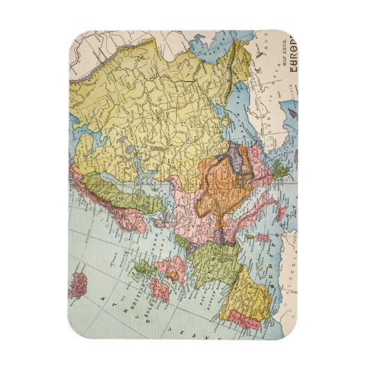 MAP: EUROPA, 1885 MAGNEET (Verticaal)