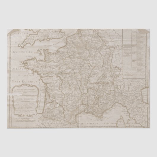 Map Frankrijk  ontkoppeling Tissuepapier (Voorkant)