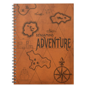 Map Geography Adventure Monogram Travel Notitieboek