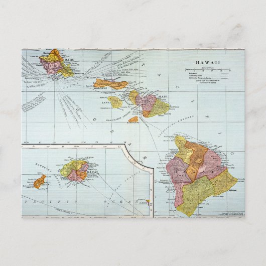 Map: Hawaii, 1905 Briefkaart (Voorkant)