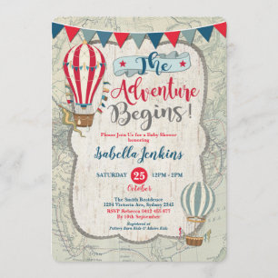  Map Hot Air Ballon Boy Baby shower Kaart