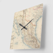 Map Mexico en Texas Vierkante Klok (Hoek)