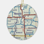  map Nevada MO Keramisch Ornament (Links)