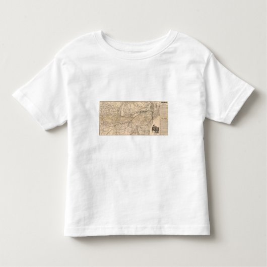 Map New York Central en Hudson River Railroad Kinder Shirts (Voorkant)