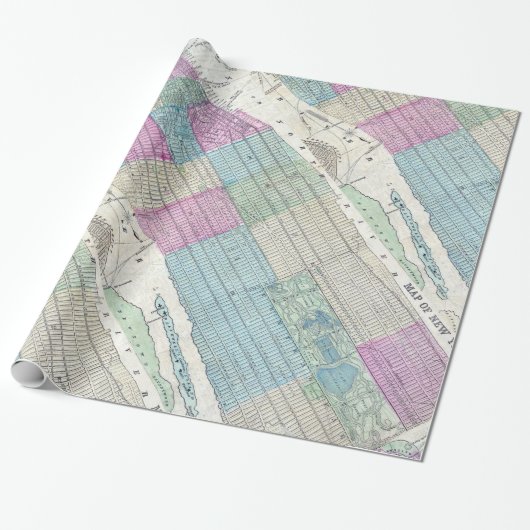 Map New York City Central Park Cadeaupapier (Uitgerold)