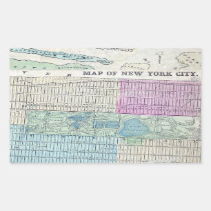 Map New York City Central Park Rechthoekige Sticker