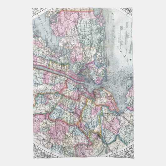 Map New York City Theedoek (Verticaal)