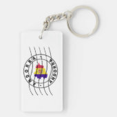 Map of Andorra, Postal Passport Stamp Sleutelhanger (achterkant)