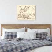 Map of Europe 2 Canvas Afdruk (Insitu (Slaapkamer))