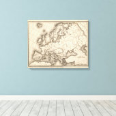 Map of Europe 2 Canvas Afdruk (Insitu (Houten vloer))