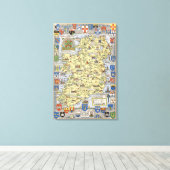 Map of Historical Canvas Afdruk (Insitu (Houten vloer))