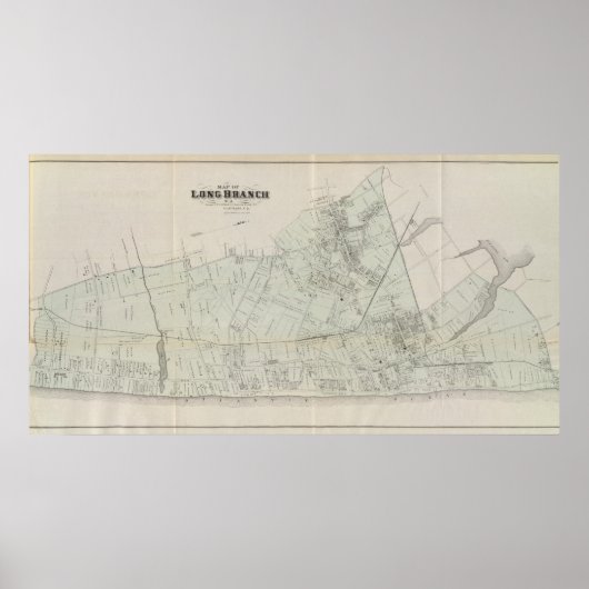 Map of Long Branch, NJ Poster (Voorkant)