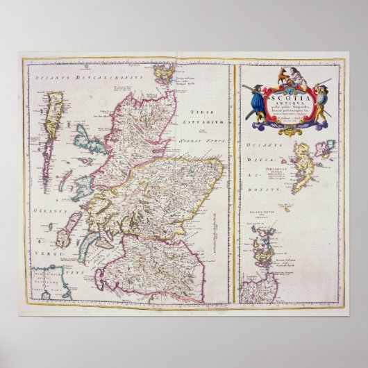 Map of Scotland, c.1700 Poster (Voorkant)