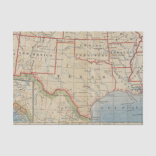 Map of Texas and Surround States Circa 1888 Tissuepapier