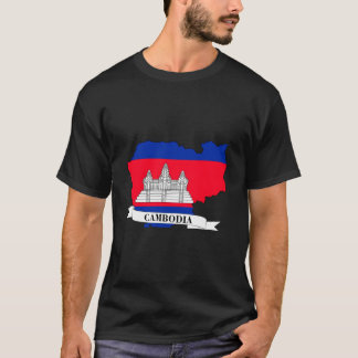 Map of the flag of Cambodia T-shirt