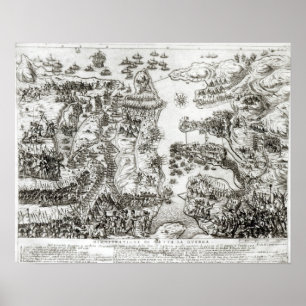 Map of the Siege of Malta in 1565 Poster