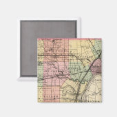 Map of Wayne County, Michigan Magneet (Voorkant / Achterkant)