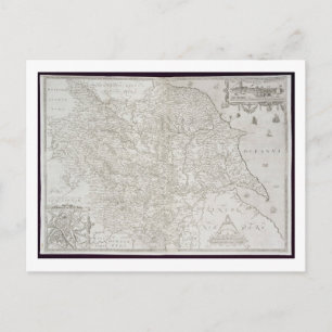 Map of Yorkshire, gegraveerd door William Web, pub Briefkaart