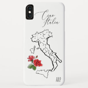 *~* Map Red Rose Green Leaf Italië iPhone XS Max Hoesje