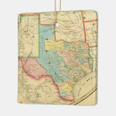 Map Republiek Texas 1851 Keramisch Ornament (Links)