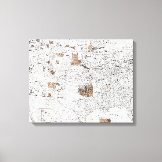 MAP: RESERVATIES, 1888 CANVAS AFDRUK (Voorkant)